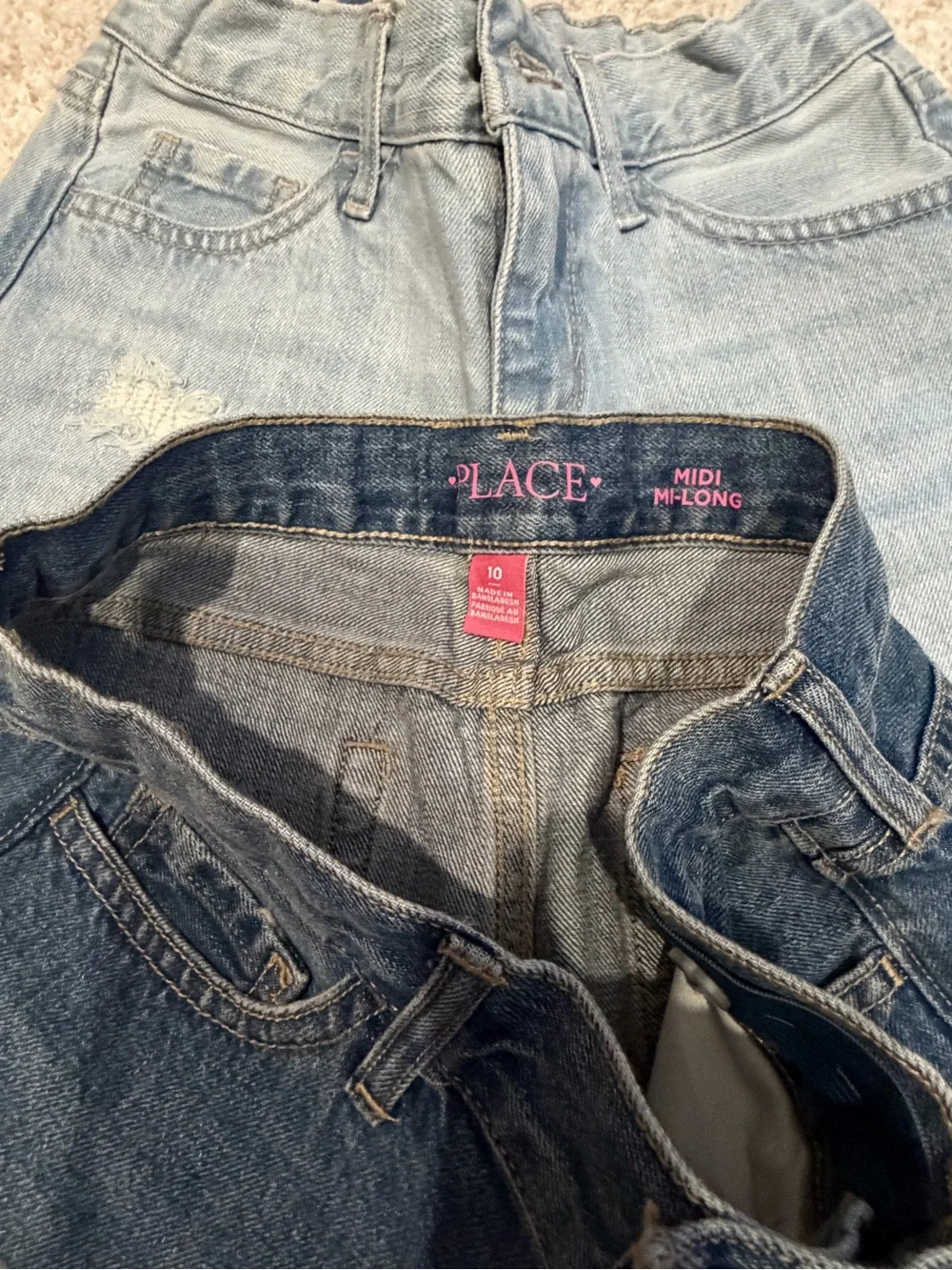 The Children's Place Denim Shorts - Light Blue & Dark Blue